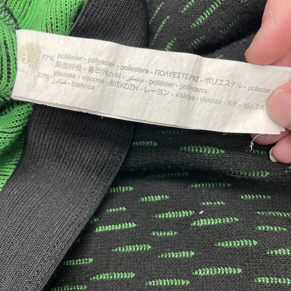 Women's ZARA Flared Leg Knit Pants‎ Black/Green Stretch Elastic Waist- Size M - Picture 8 of 8